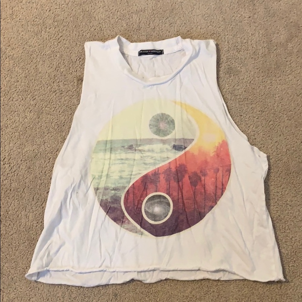 Brandy Melville Graphic Cropped Tank Top